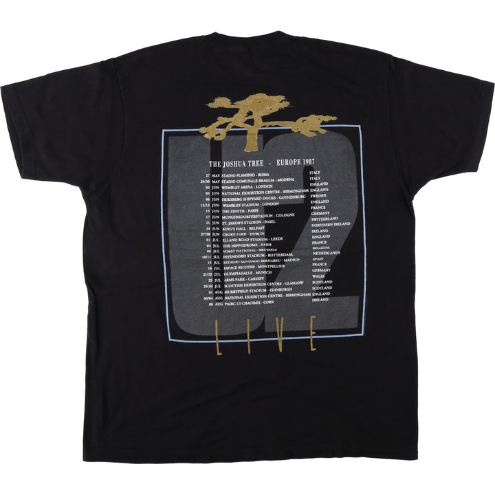 Tultex The Joshua Tree Band T-Shirt (Men's XL equivalent) cotton black type Vintage Second Hand