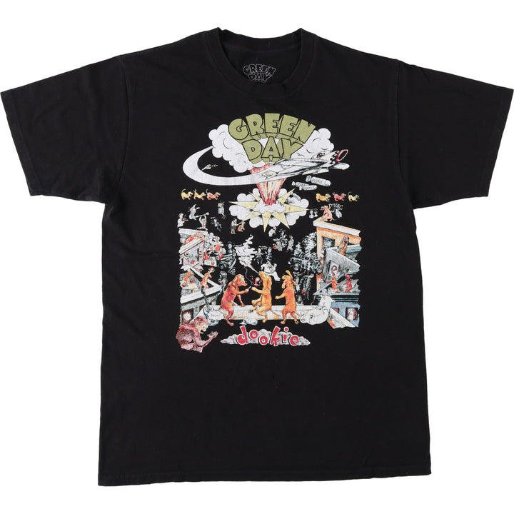 GREEN DAY Green Day Band T-shirt Band T Men's M size cotton black type Vintage Second Hand