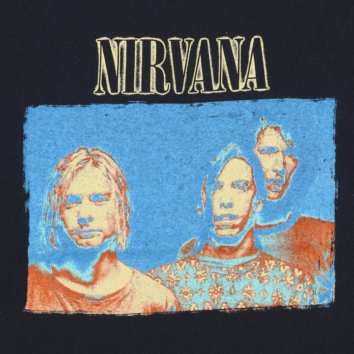 NIRVANA Nirvana Band T-shirt, Band T, Men's L size cotton black type Vintage Second Hand