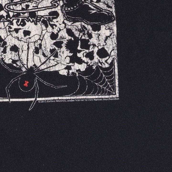 TULTEX MISFITS Skull Pattern Band T-Shirt (Men's XXL equivalent) cotton black type Vintage Second Hand