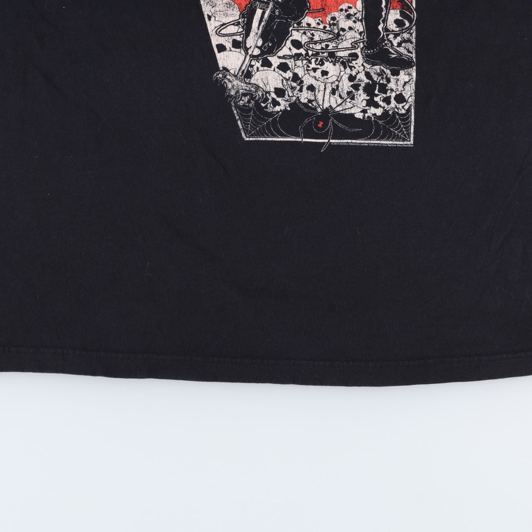 TULTEX MISFITS Skull Pattern Band T-Shirt (Men's XXL equivalent) cotton black type Vintage Second Hand