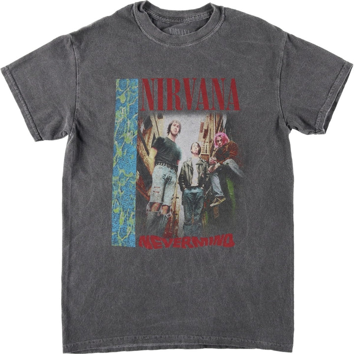 NIRVANA Nirvana Band T-shirt, Band T, Men's S size cotton Charcoal Vintage Second Hand