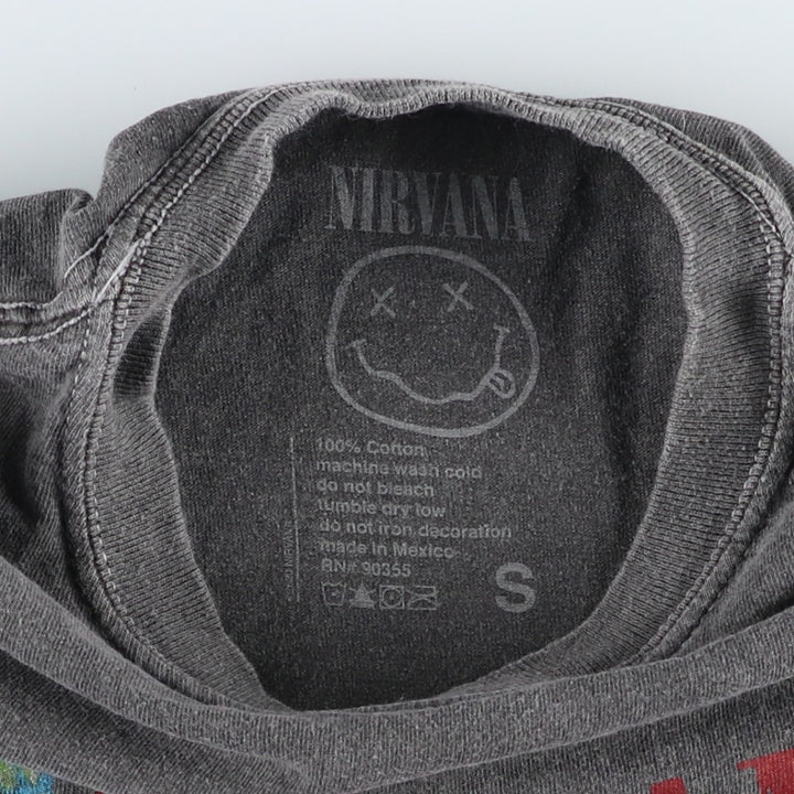 NIRVANA Nirvana Band T-shirt, Band T, Men's S size cotton Charcoal Vintage Second Hand