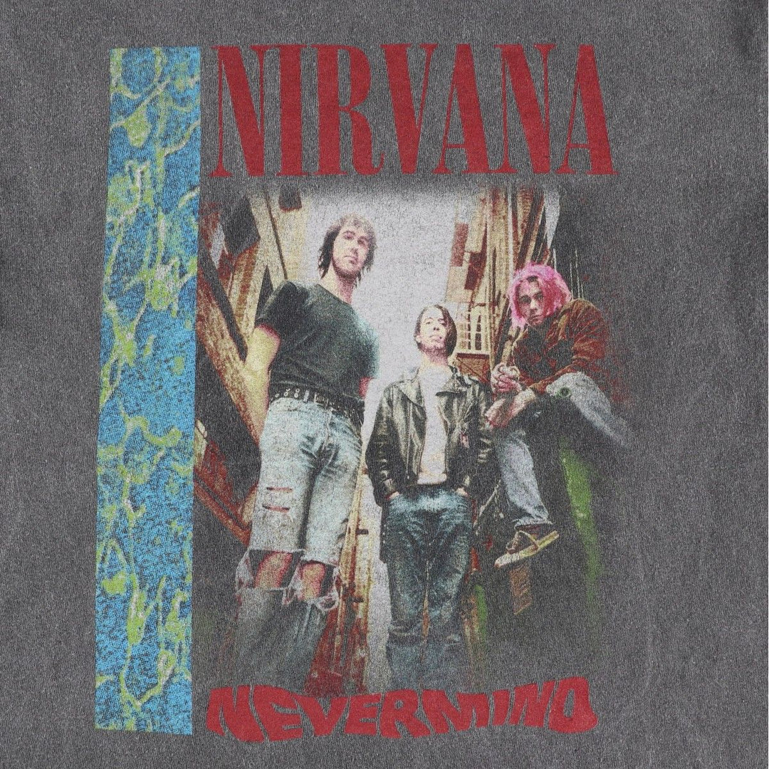 NIRVANA Nirvana Band T-shirt, Band T, Men's S size cotton Charcoal Vintage Second Hand