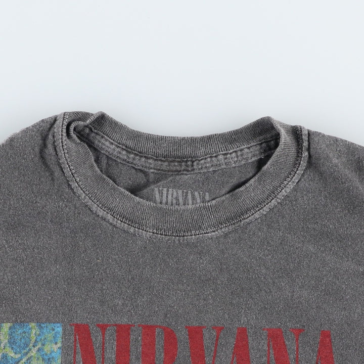 NIRVANA Nirvana Band T-shirt, Band T, Men's S size cotton Charcoal Vintage Second Hand