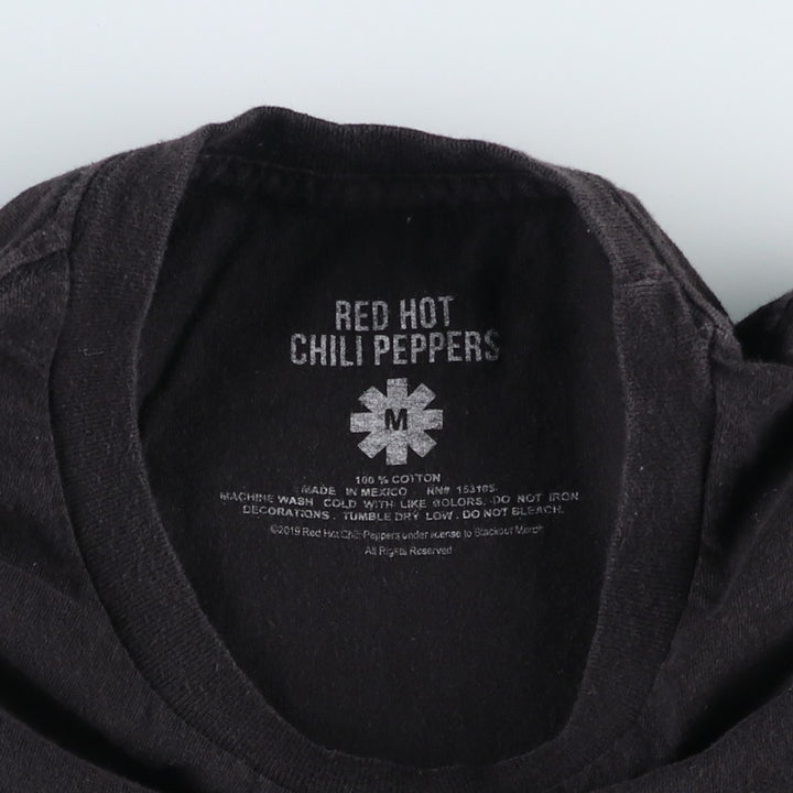 RED HOT CHILI PEPPERS Red Hot Chili Peppers Band T-shirt Band T Men's M size cotton black type Vintage Second Hand