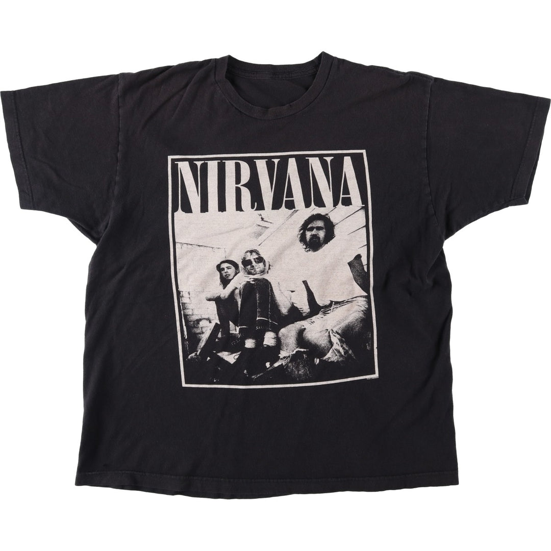 NIRVANA Nirvana Band T-shirt, Band T, Men's L size unclear black type Vintage Second Hand