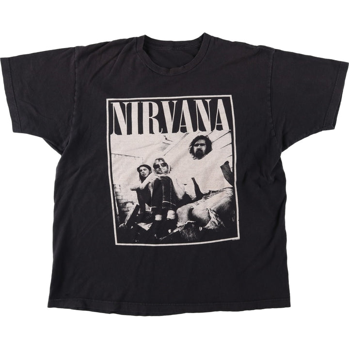 NIRVANA Nirvana Band T-shirt, Band T, Men's L size unclear black type Vintage Second Hand