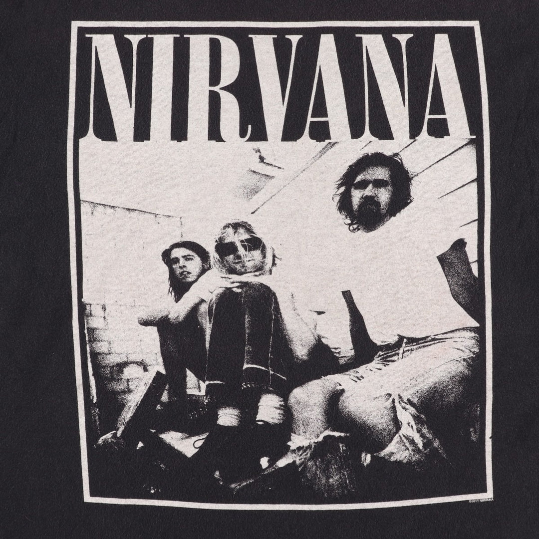 NIRVANA Nirvana Band T-shirt, Band T, Men's L size unclear black type Vintage Second Hand