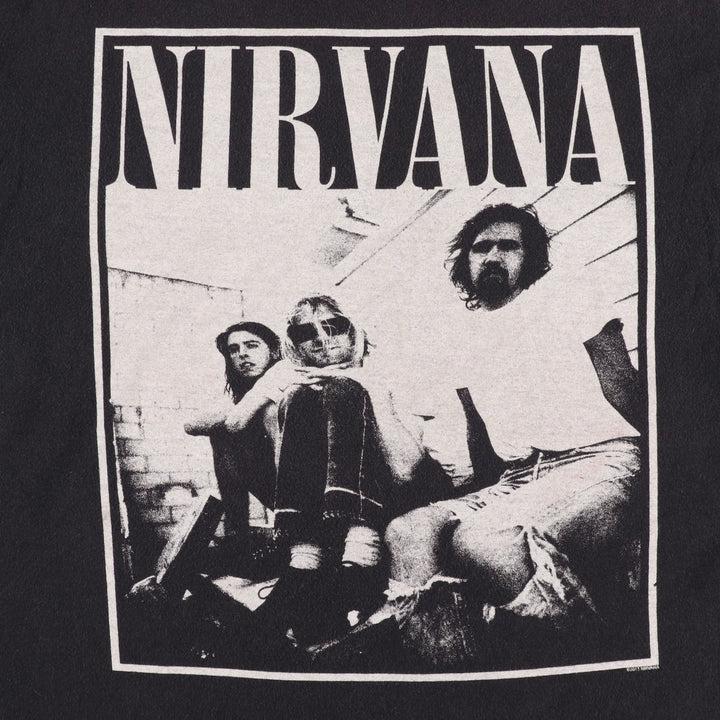NIRVANA Nirvana Band T-shirt, Band T, Men's L size unclear black type Vintage Second Hand