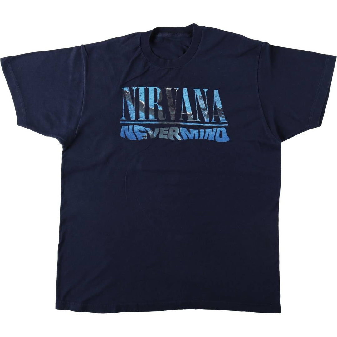 NIRVANA Nirvana Band T-shirt, Band T, Men's M size unclear navy blue type Vintage Second Hand