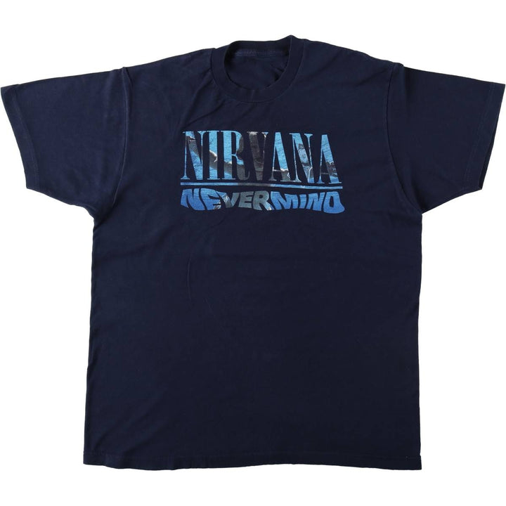 NIRVANA Nirvana Band T-shirt, Band T, Men's M size unclear navy blue type Vintage Second Hand