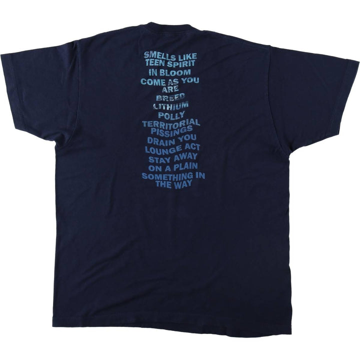 NIRVANA Nirvana Band T-shirt, Band T, Men's M size unclear navy blue type Vintage Second Hand