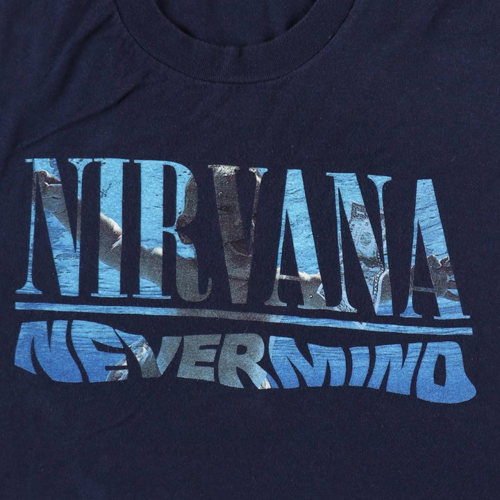 NIRVANA Nirvana Band T-shirt, Band T, Men's M size unclear navy blue type Vintage Second Hand