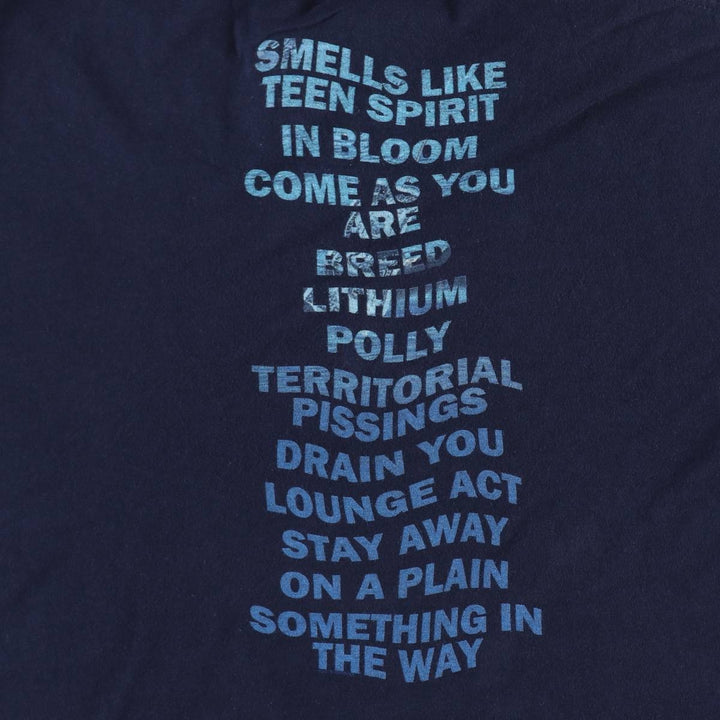 NIRVANA Nirvana Band T-shirt, Band T, Men's M size unclear navy blue type Vintage Second Hand