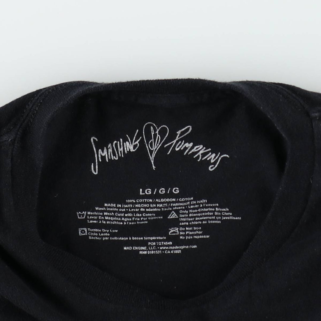 THE SMASHING PUMPKINS Smashing Pumpkins Band T-shirt Band T Men's L size cotton black type Vintage Second Hand