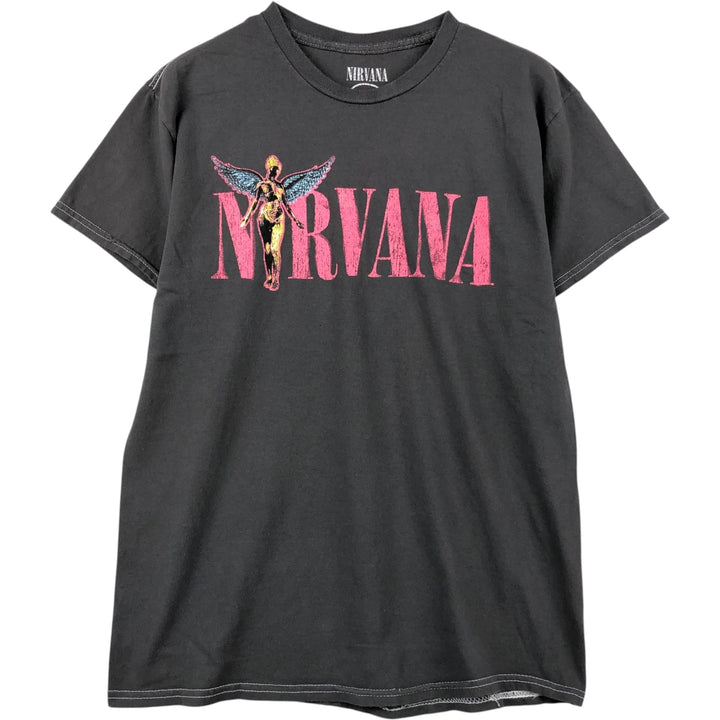NIRVANA Nirvana Band T-shirt, Band T, Men's S size cotton Charcoal Vintage Second Hand