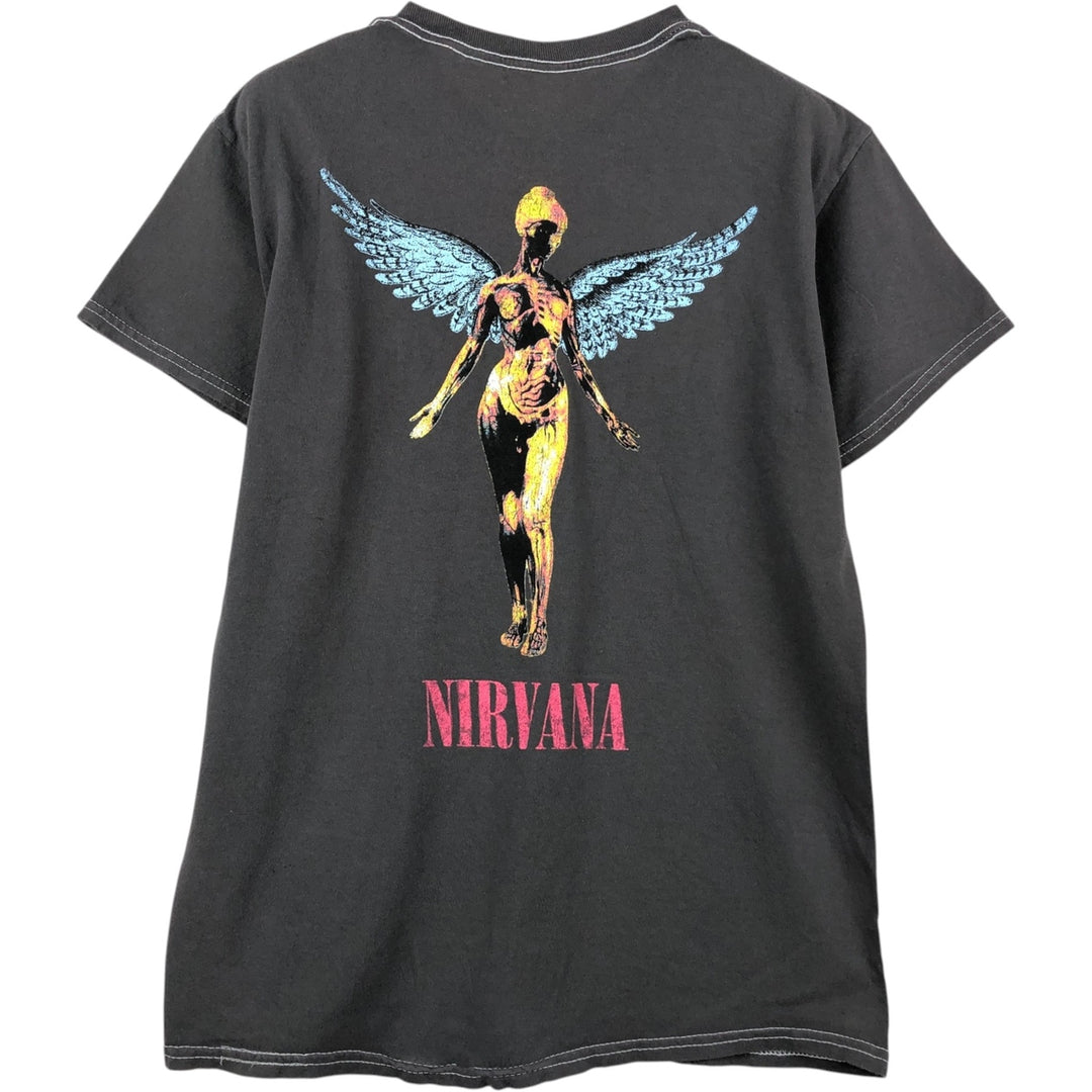 NIRVANA Nirvana Band T-shirt, Band T, Men's S size cotton Charcoal Vintage Second Hand