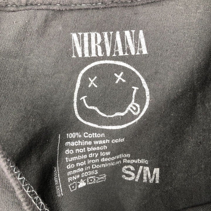 NIRVANA Nirvana Band T-shirt, Band T, Men's S size cotton Charcoal Vintage Second Hand