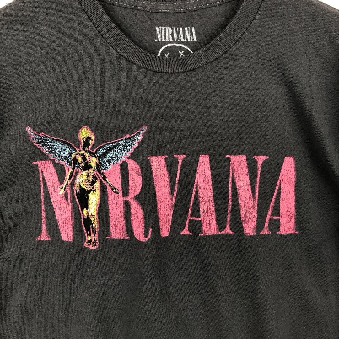 NIRVANA Nirvana Band T-shirt, Band T, Men's S size cotton Charcoal Vintage Second Hand