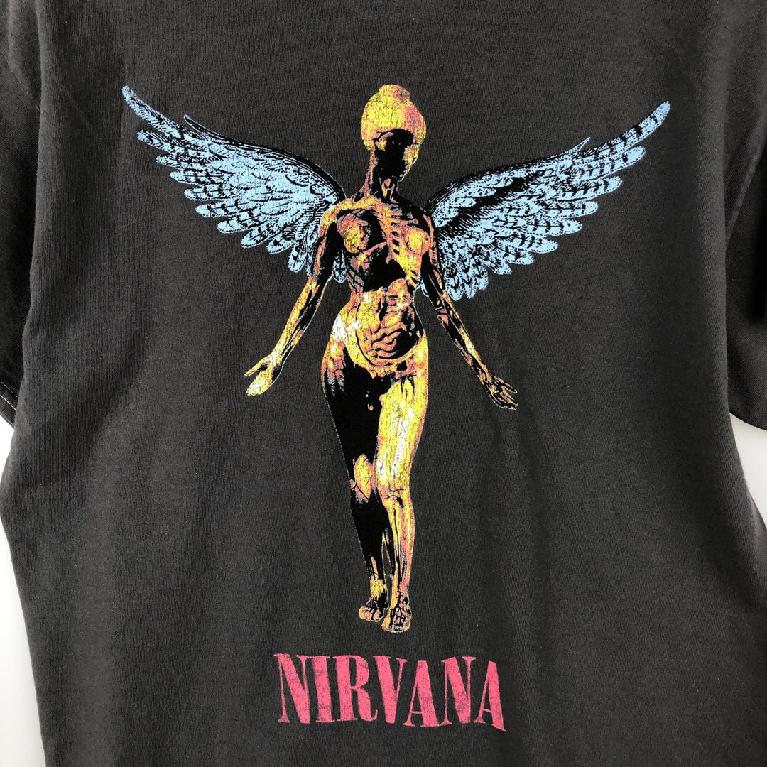 NIRVANA Nirvana Band T-shirt, Band T, Men's S size cotton Charcoal Vintage Second Hand