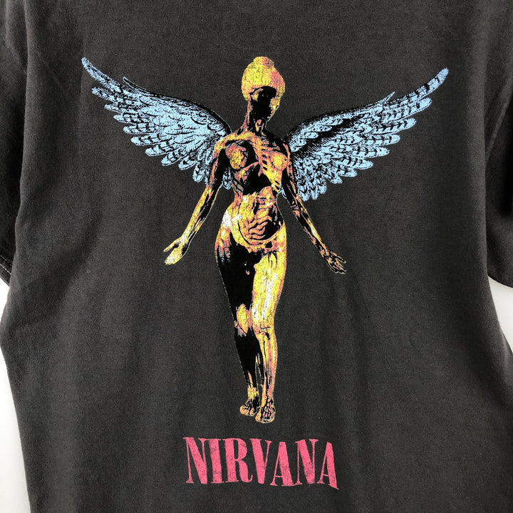 NIRVANA Nirvana Band T-shirt, Band T, Men's S size cotton Charcoal Vintage Second Hand