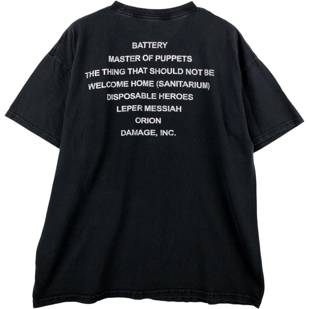 00'S METALLICA Band T-shirt, Band T, Men's L size unclear black type Vintage Second Hand