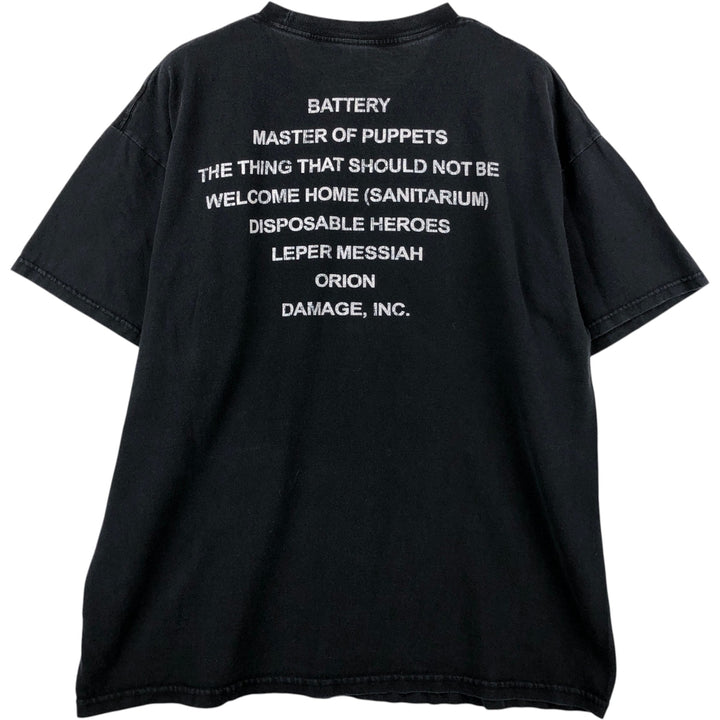00'S METALLICA Band T-shirt, Band T, Men's L size unclear black type Vintage Second Hand