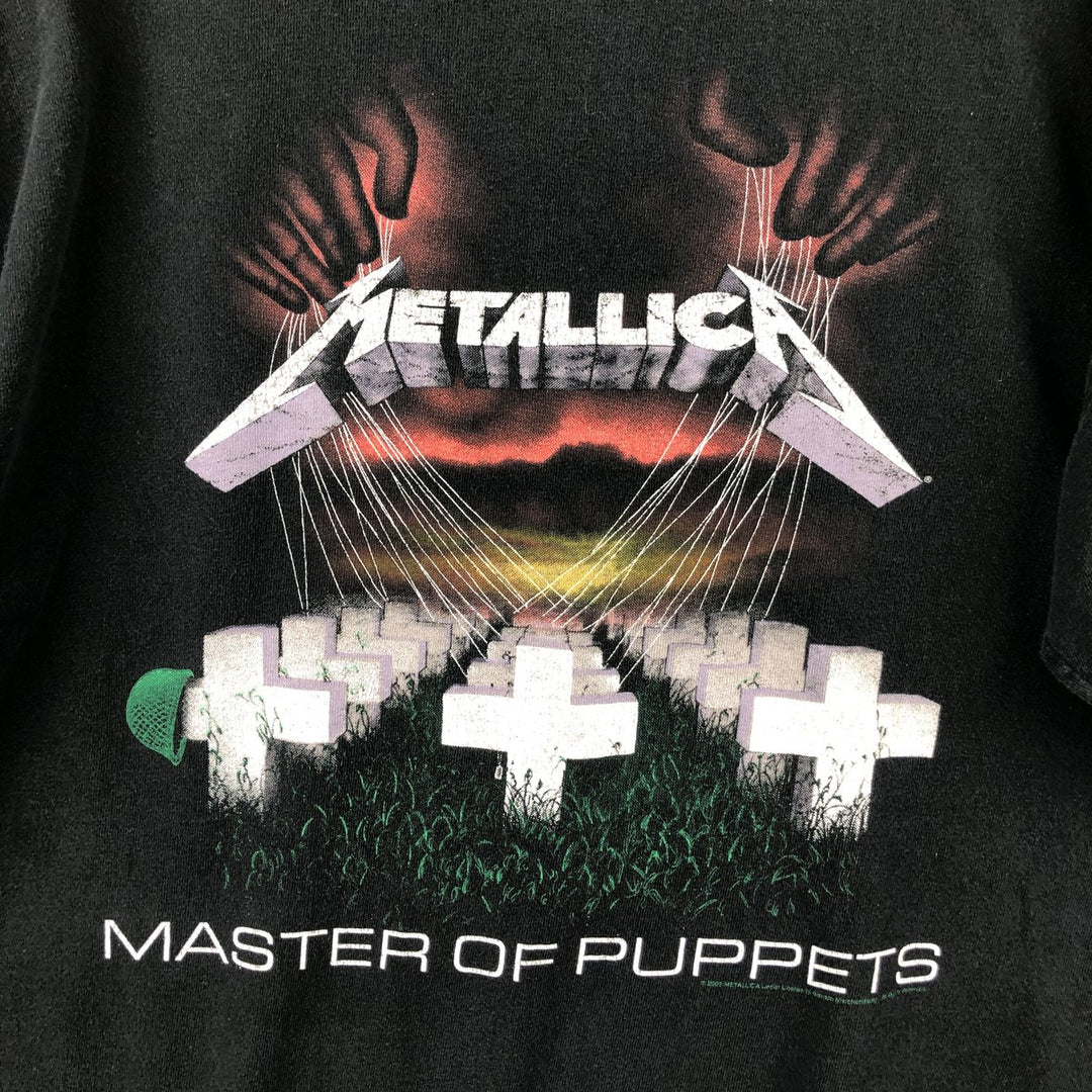 00'S METALLICA Band T-shirt, Band T, Men's L size unclear black type Vintage Second Hand