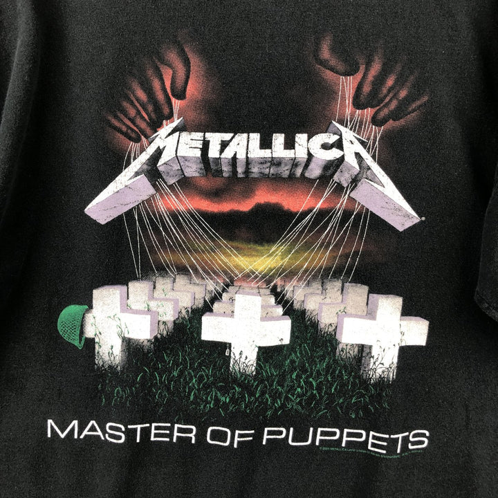 00'S METALLICA Band T-shirt, Band T, Men's L size unclear black type Vintage Second Hand