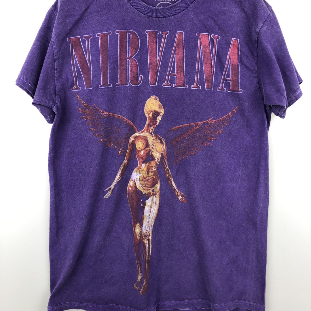 NIRVANA Nirvana Band T-shirt, Band T, Men's S size cotton purple type Vintage Second Hand