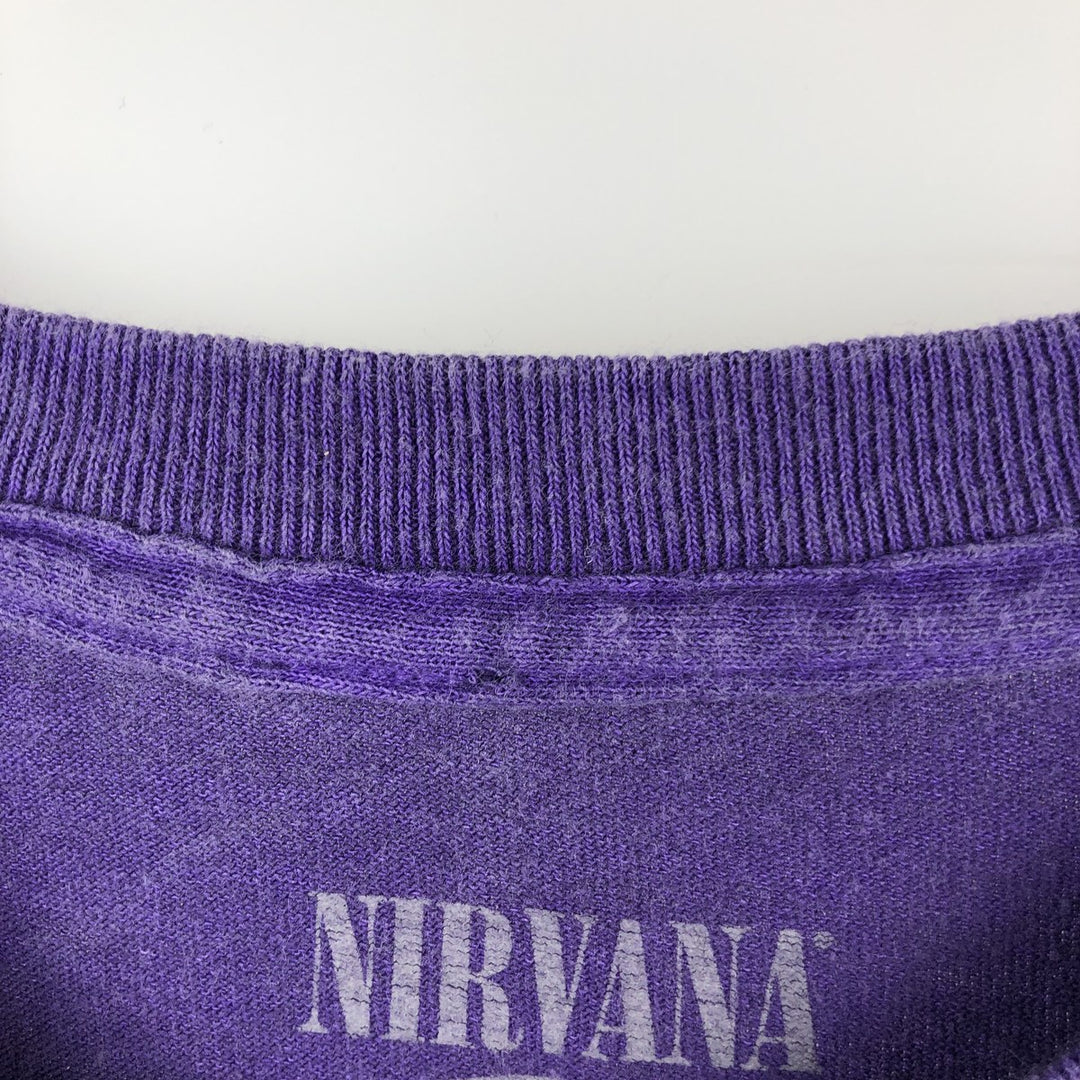 NIRVANA Nirvana Band T-shirt, Band T, Men's S size cotton purple type Vintage Second Hand