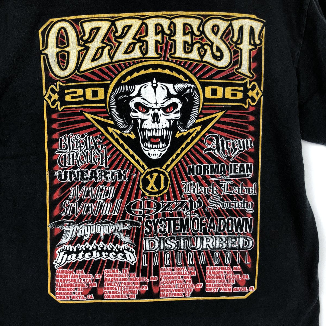 DELTA OZZFEST Band T-Shirt (Men's Size M) cotton black type Vintage Second Hand
