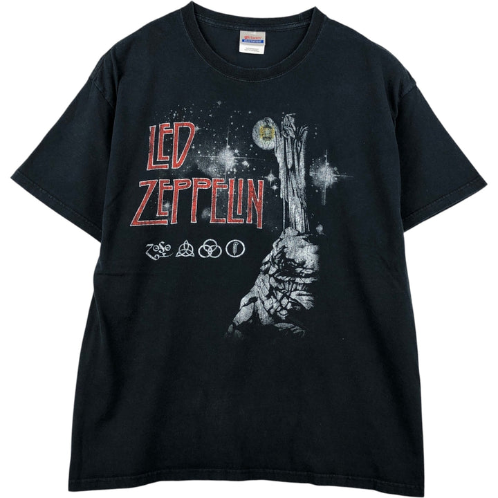 Hanes LED ZEPPELIN Band T-Shirt, Men's Size XL (approx.) cotton black type Vintage Second Hand
