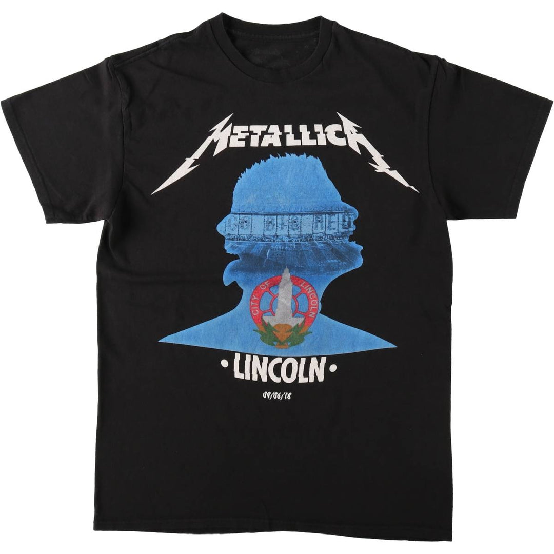 METALLICA Metallica Band T-shirt Band T Men's M size unclear black type Vintage Second Hand