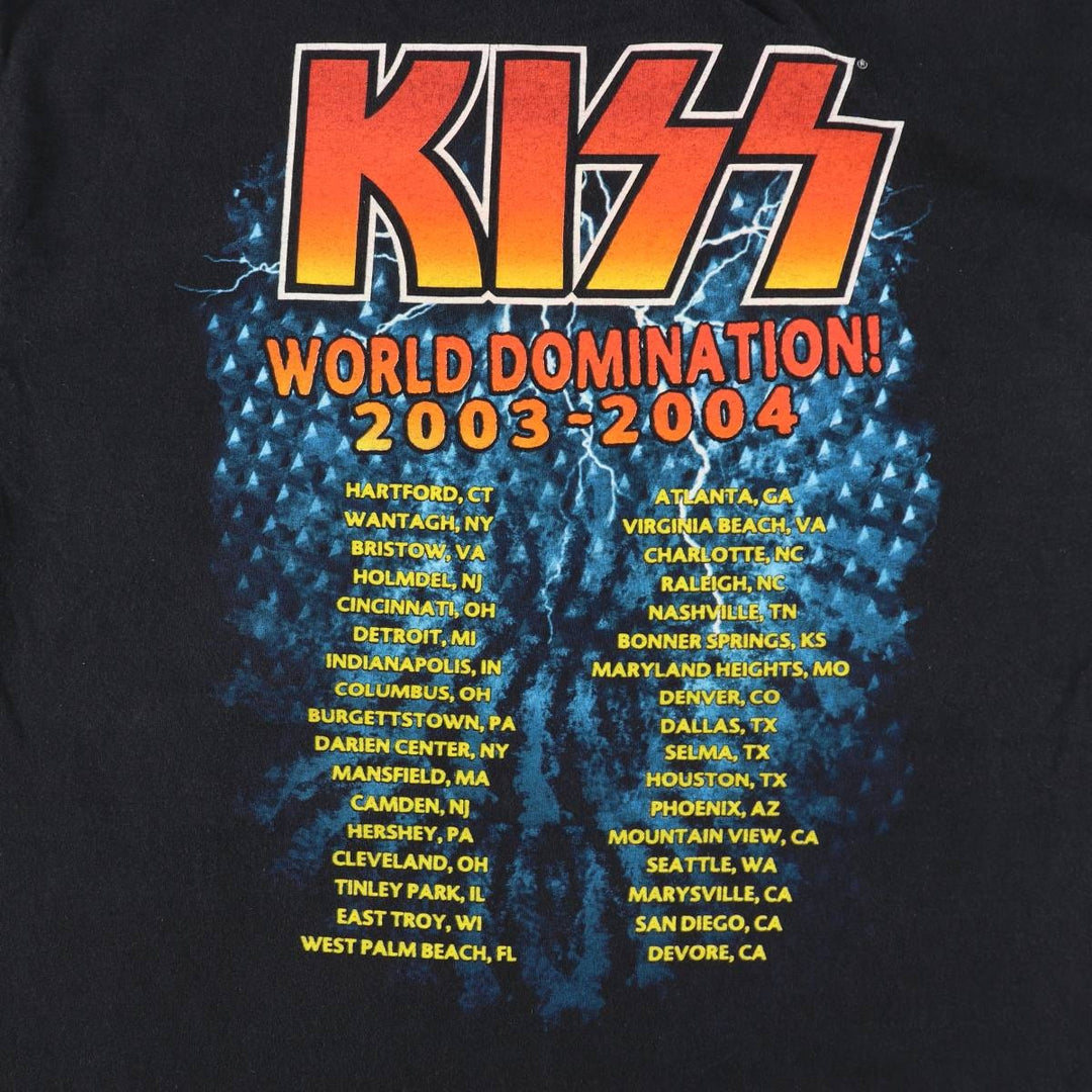 2000'S KISS band t-shirt, men's size M equivalent. unclear black type Vintage Second Hand