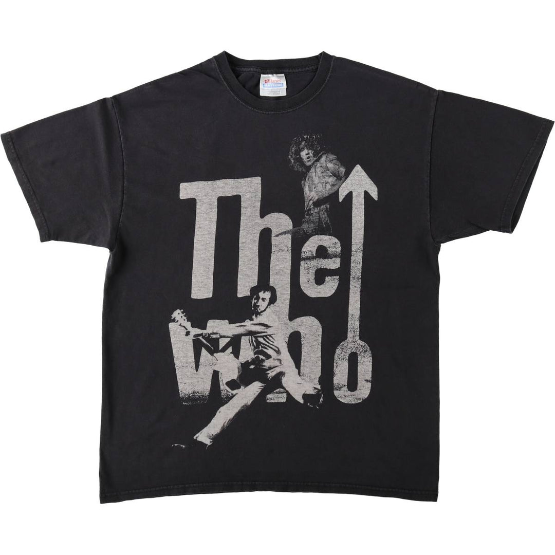 Hanes HEAVYWEIGHT THE WHO Band T-Shirt (Men's Size L) cotton black type Vintage Second Hand