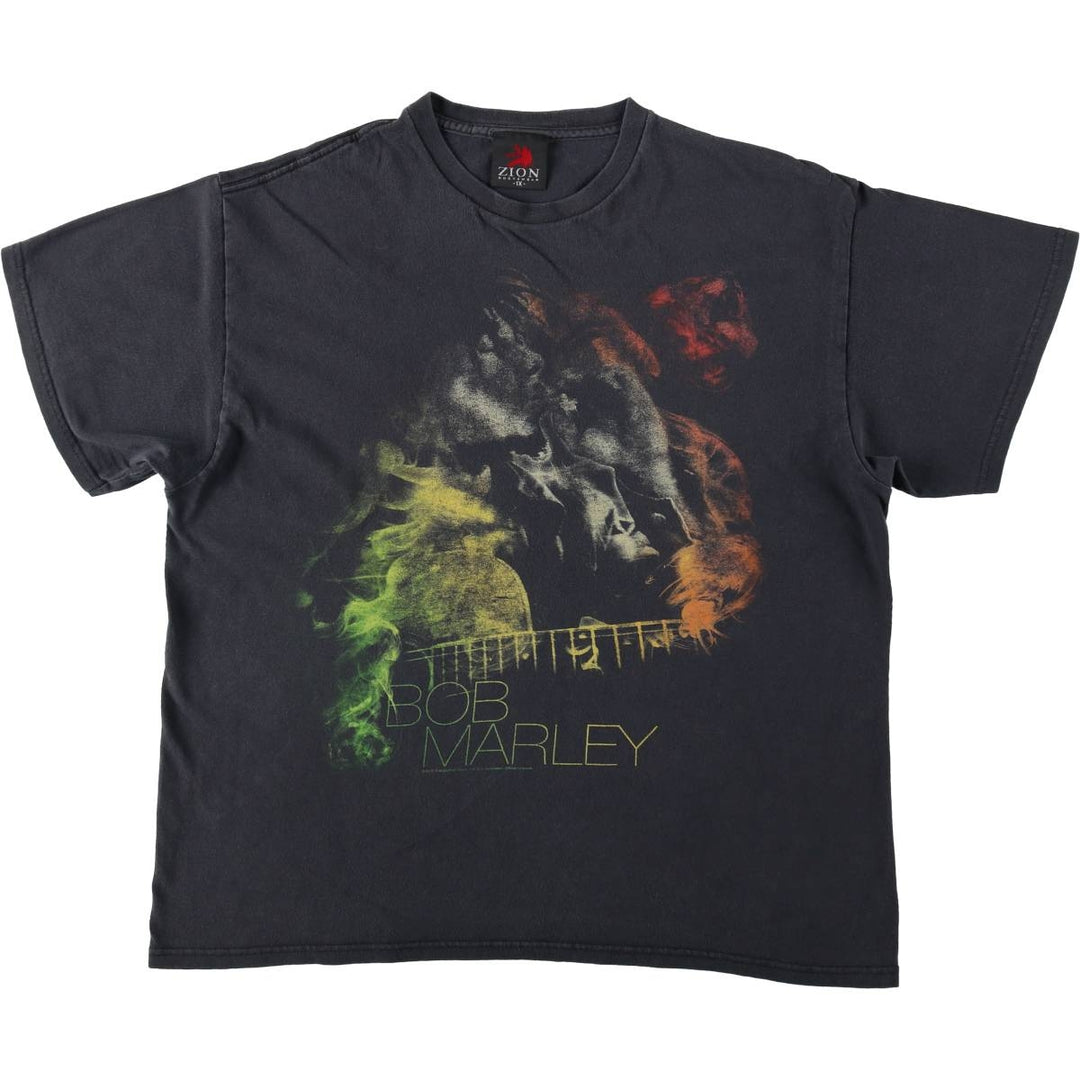 ZION BOB MARLEY Bob Marley Band T-shirt Band T Made in USA Men's XL cotton black type Vintage Second Hand