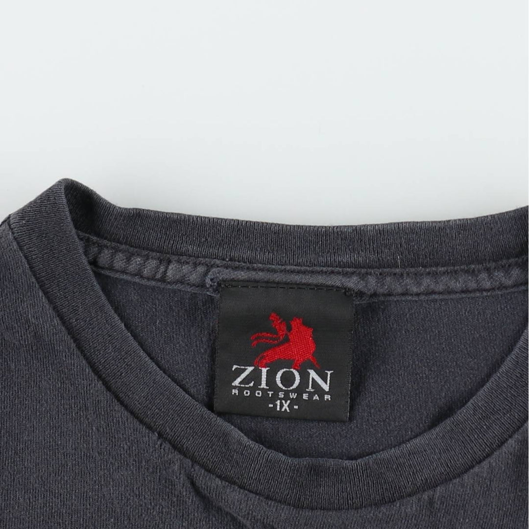 ZION BOB MARLEY Bob Marley Band T-shirt Band T Made in USA Men's XL cotton black type Vintage Second Hand