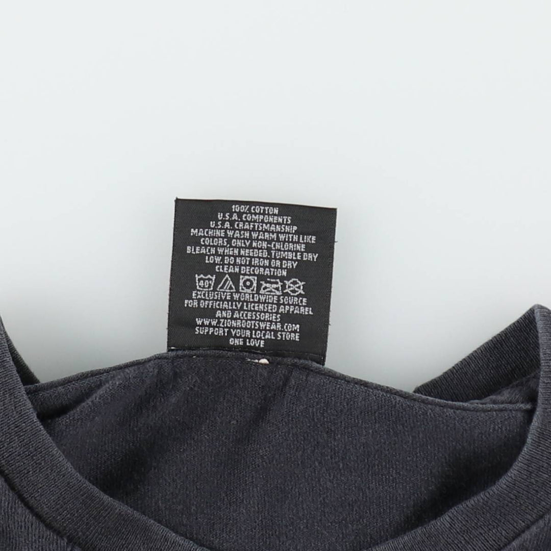 ZION BOB MARLEY Bob Marley Band T-shirt Band T Made in USA Men's XL cotton black type Vintage Second Hand