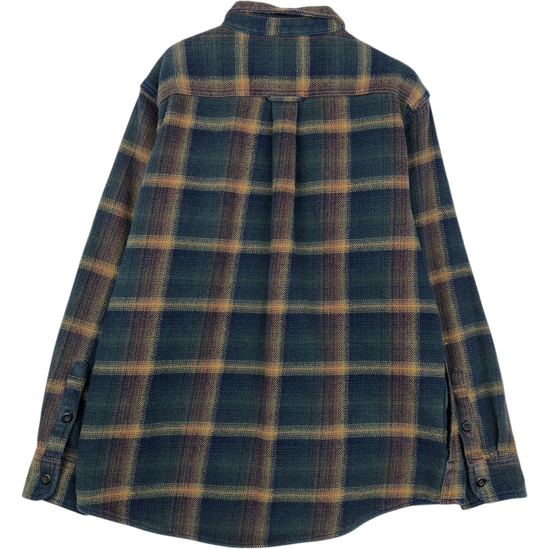 ORVIS Long Sleeve Flannel Check Shirt, Men's Size M cotton navy blue type Vintage Second Hand