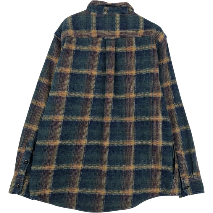 ORVIS Long Sleeve Flannel Check Shirt, Men's Size M cotton navy blue type Vintage Second Hand
