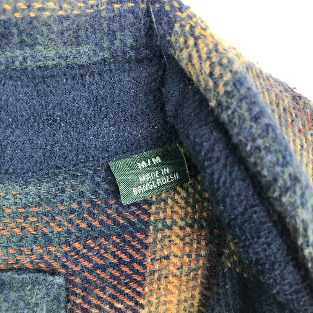 ORVIS Long Sleeve Flannel Check Shirt, Men's Size M cotton navy blue type Vintage Second Hand