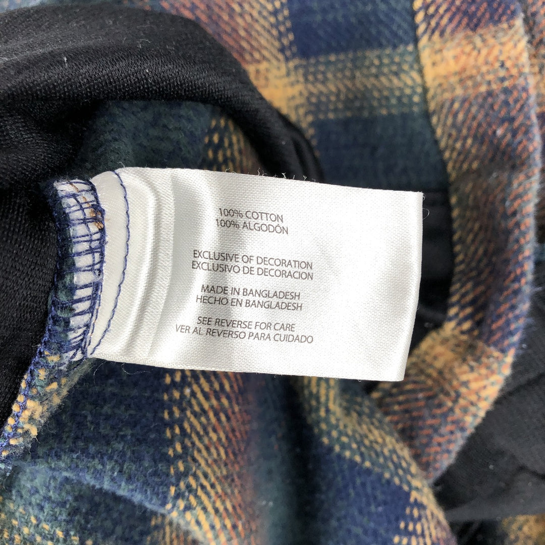 ORVIS Long Sleeve Flannel Check Shirt, Men's Size M cotton navy blue type Vintage Second Hand