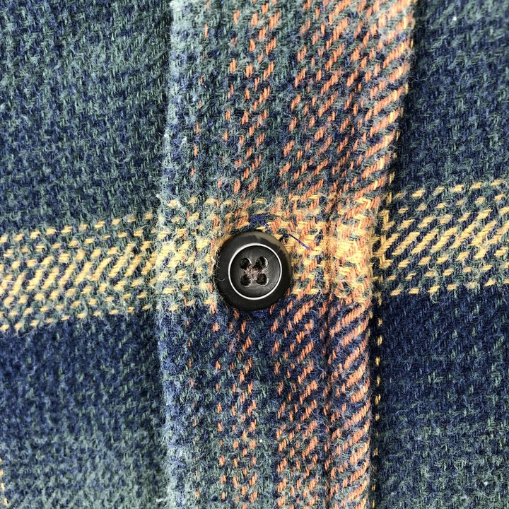 ORVIS Long Sleeve Flannel Check Shirt, Men's Size M cotton navy blue type Vintage Second Hand