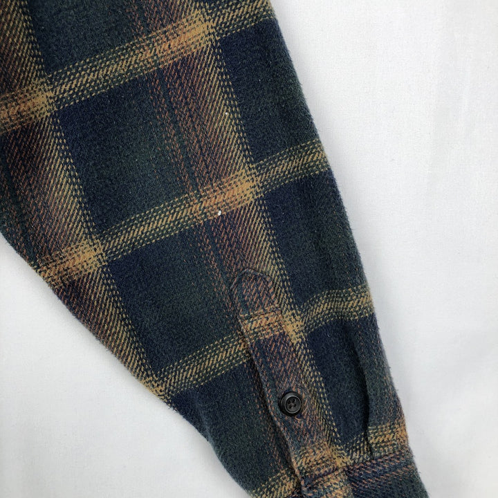 ORVIS Long Sleeve Flannel Check Shirt, Men's Size M cotton navy blue type Vintage Second Hand