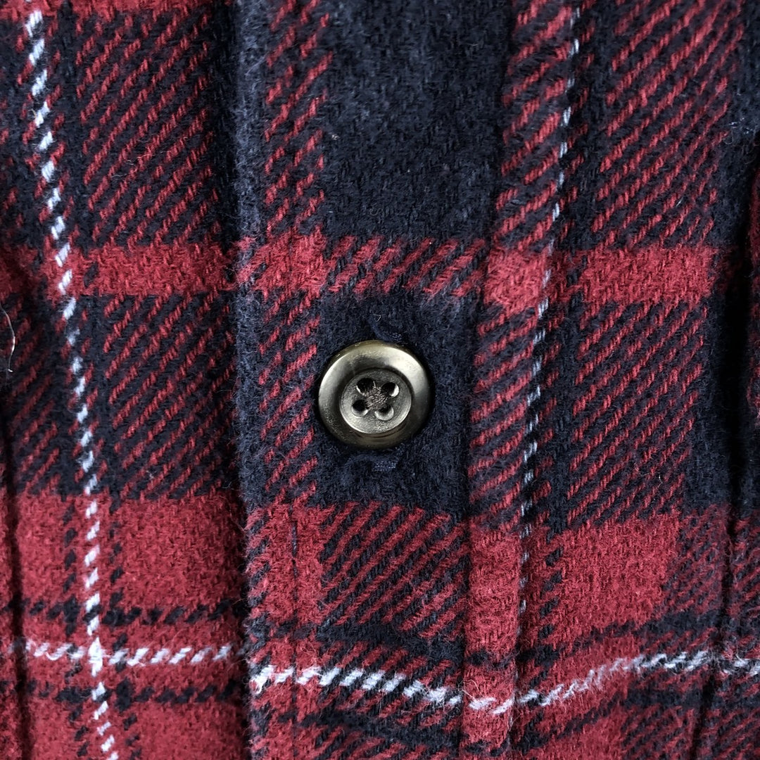 Orvis Long Sleeve Heavy Flannel Check Shirt, Men's Size Small cotton navy blue type Vintage Second Hand