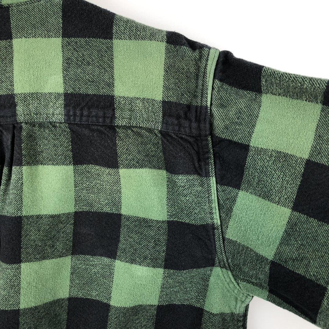 FIELD and STREAM Buffalo Check Long Sleeve Heavy Flannel Check Shirt, Men's Size XL cotton green type Vintage Second Hand