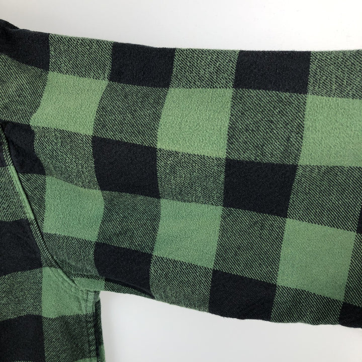 FIELD and STREAM Buffalo Check Long Sleeve Heavy Flannel Check Shirt, Men's Size XL cotton green type Vintage Second Hand