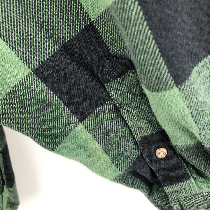 FIELD and STREAM Buffalo Check Long Sleeve Heavy Flannel Check Shirt, Men's Size XL cotton green type Vintage Second Hand